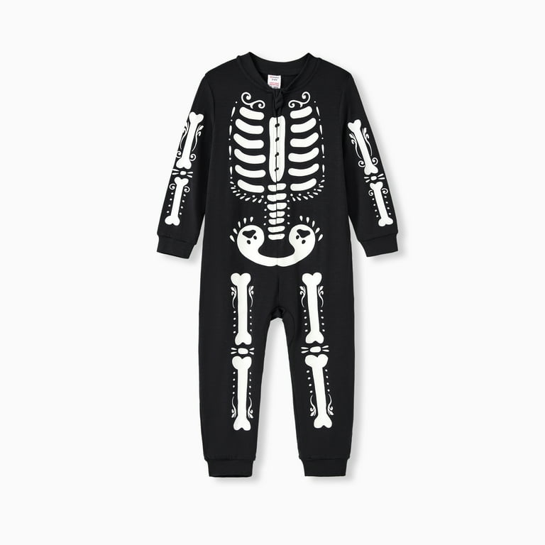 Zipper Skeleton Pattern Long Sleeves Bodysuits (Flame Resistant)