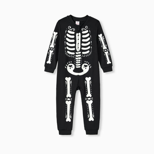 Zipper Skeleton Pattern Long Sleeves Bodysuits (Flame Resistant)