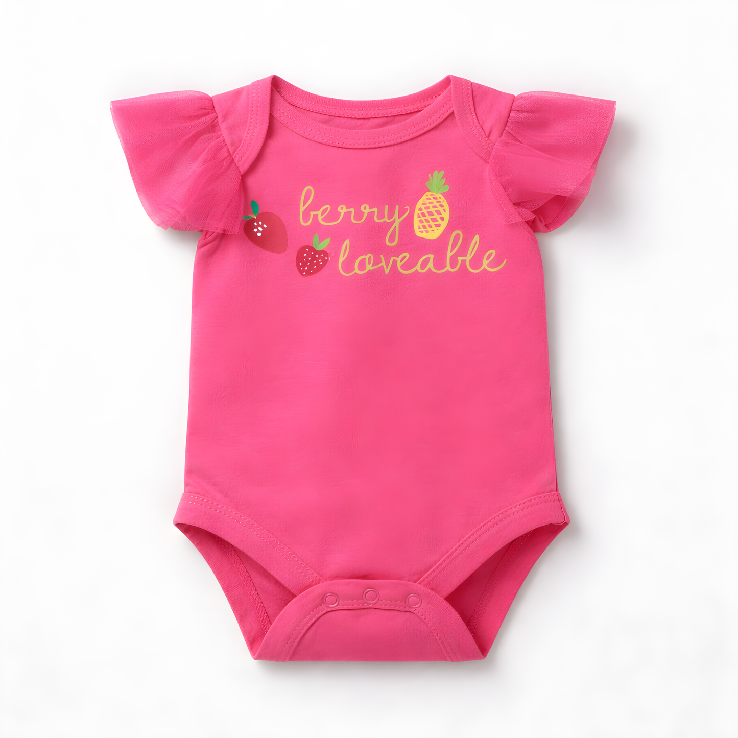 4-Piece Baby Girl "Berry Loveable" Outfit Set | Bodysuit, Leggings, Headband & Shoes 042LH