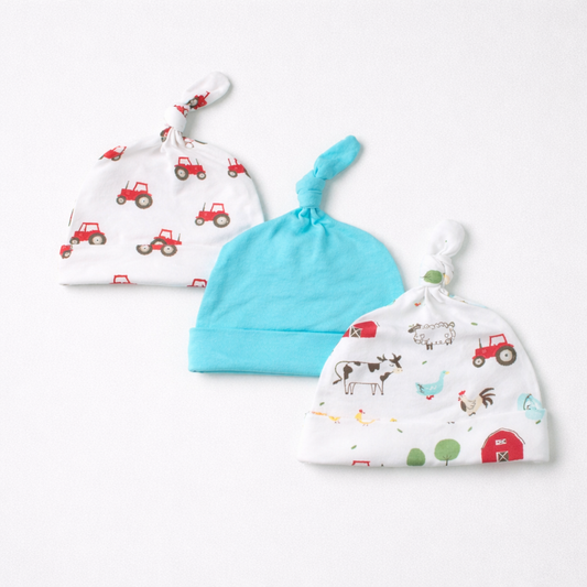 Alfeier 3 piece caps set "The baby farm Theam"(042Lh)