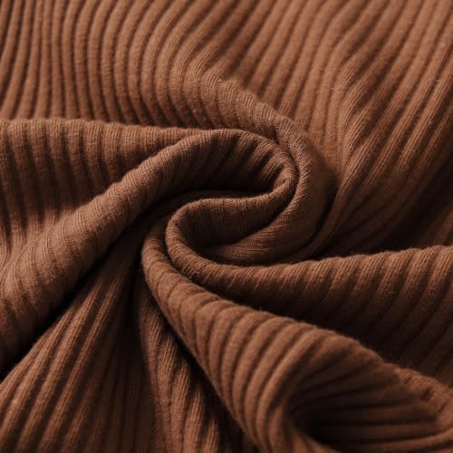 Cotton Ribbed Button Up Jumpsuit Brown