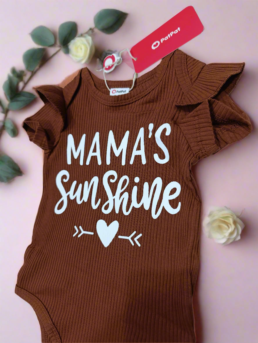 Baby letter print sleeveless romper