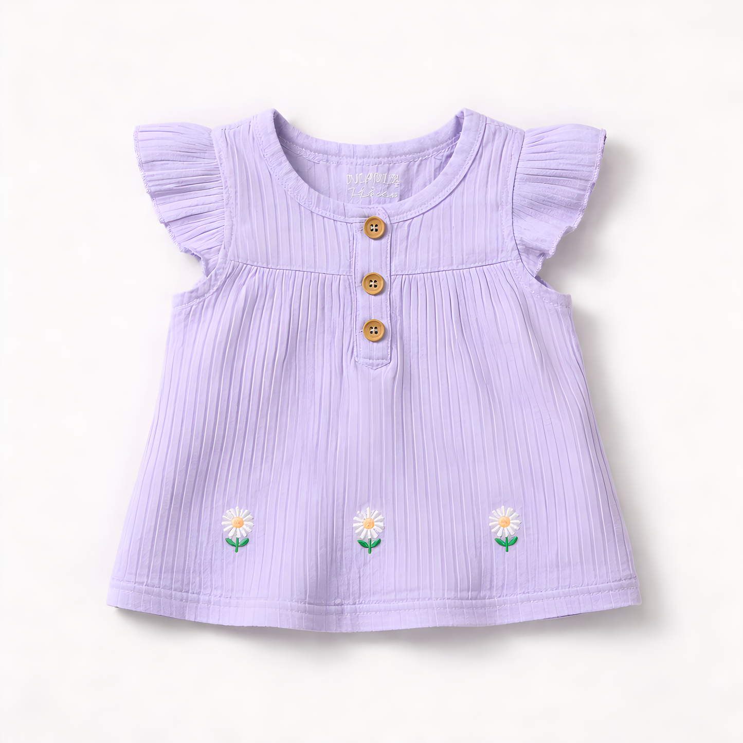 3-Piece Baby Girl Cotton Summer Outfit Set | floral Bodysuit, Purple Top & Floral Shorts 042LH (Copy)
