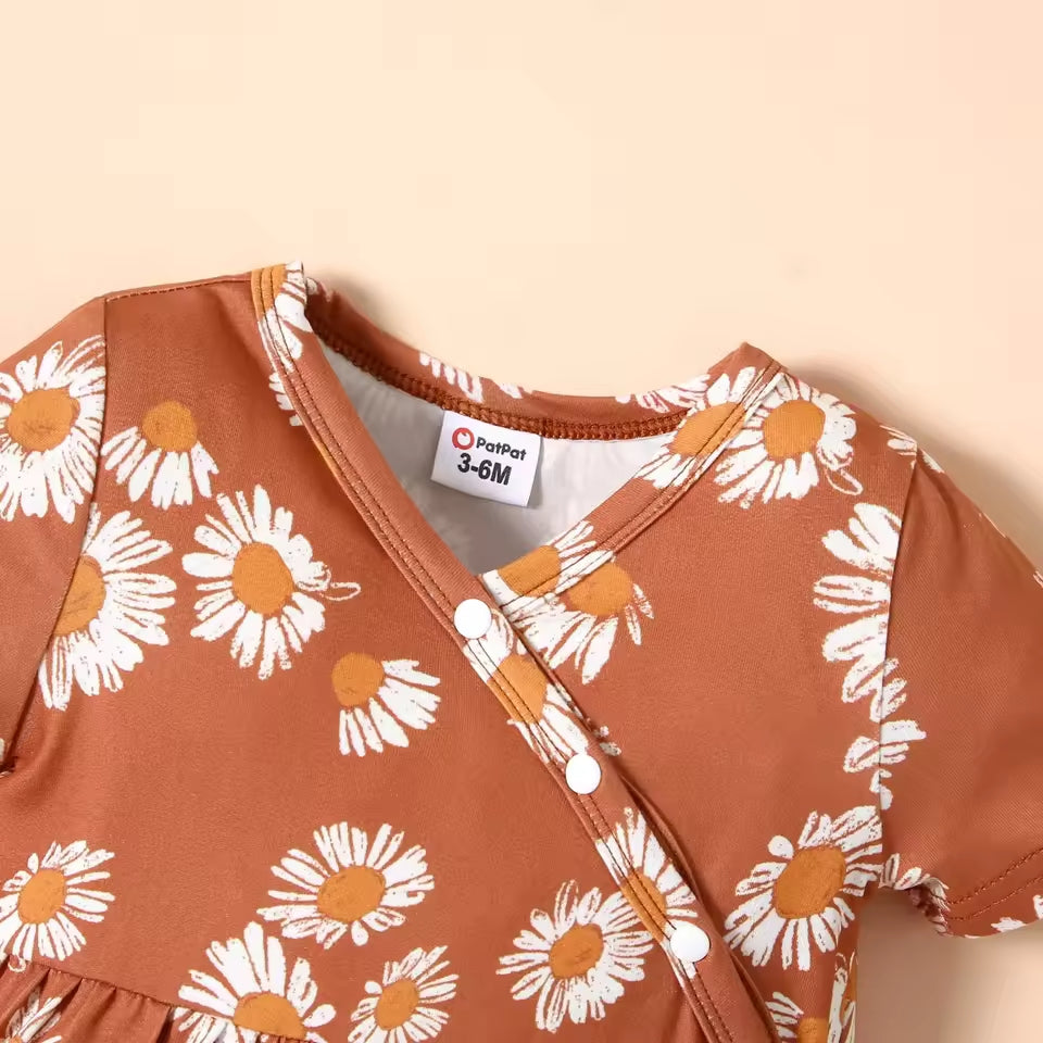 Floral Print V Neck Jumpsuit