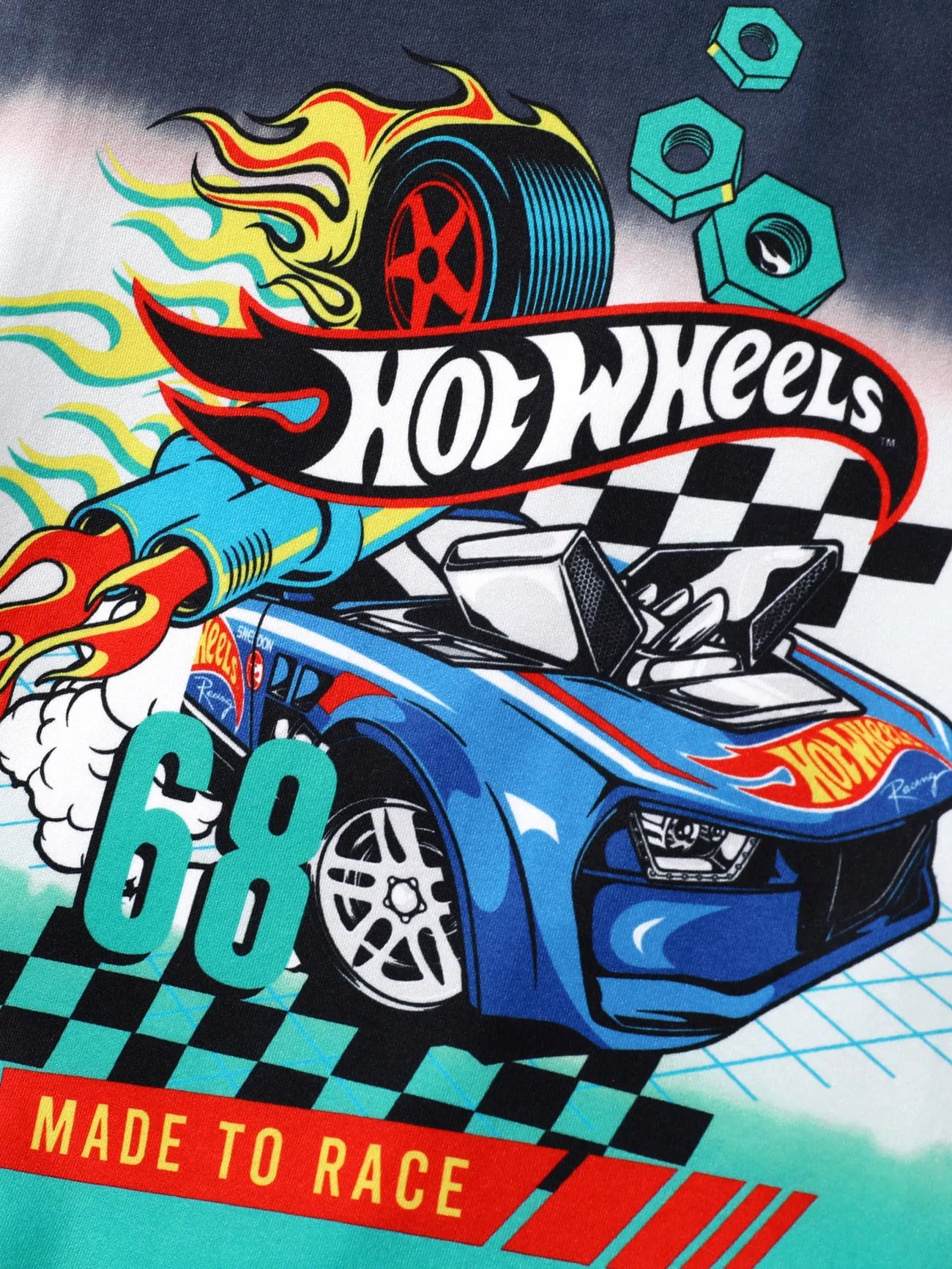 Hot Wheels 1pc Toddler/Kids Boy Flamming Tire Logo T-shirt