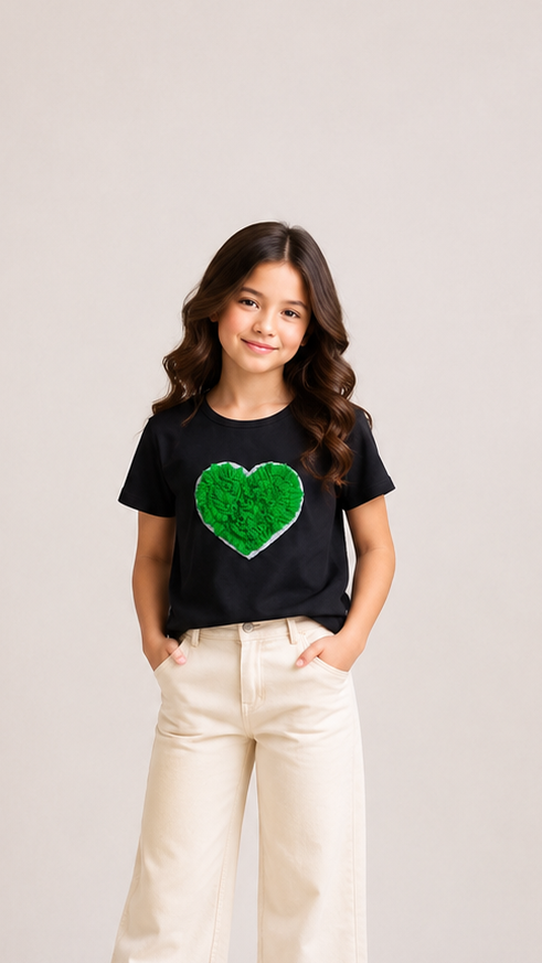 Black t-shirt heart