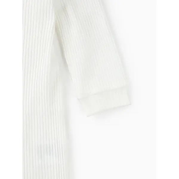 Cotton Ribbed Button Up Jumpsuit Black and White