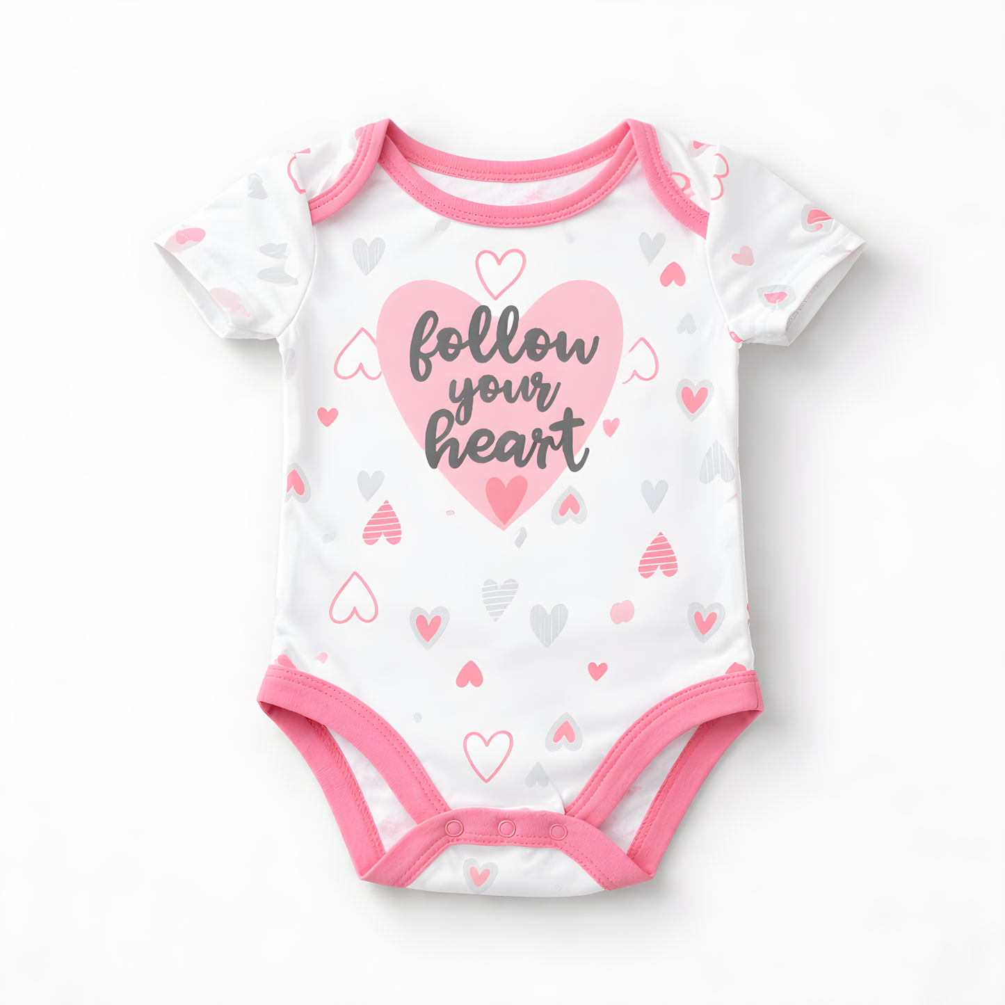 4-Piece Baby Girl "Follow Your Heart" Outfit Set | Bodysuit, Leggings, Headband & Shoes 042LH