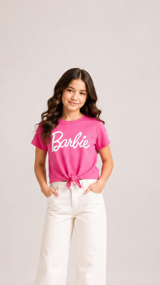 Barbie T-shirt Cotton Sporty Classic Barbie Letter Knot