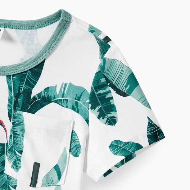 Plant Print Panel Ruffle Hem Tank t-shirt