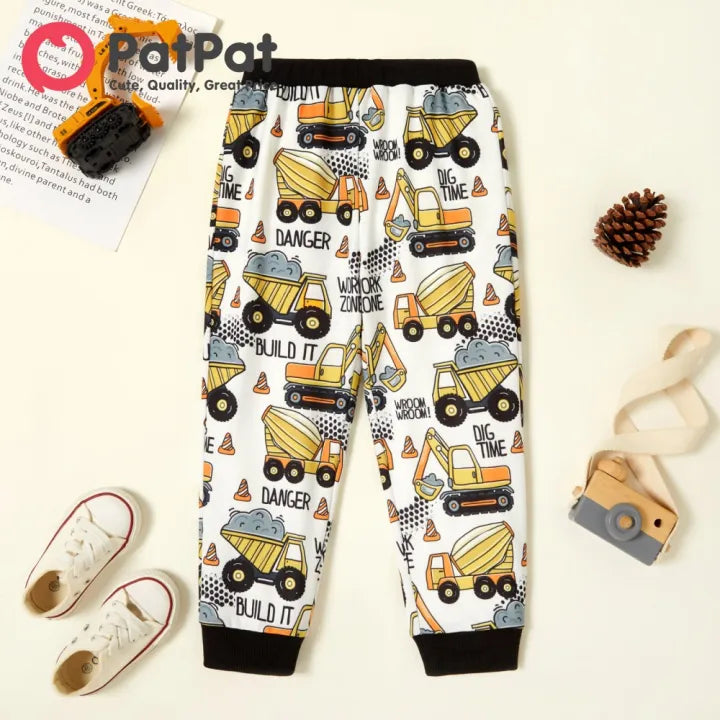 Toddler Boy Vehicle Print Casual Pants