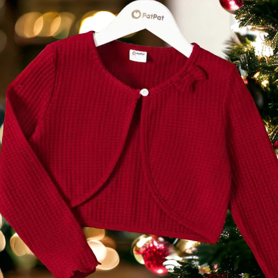Girl Cardigan Sweater Bolero Long-Sleeves