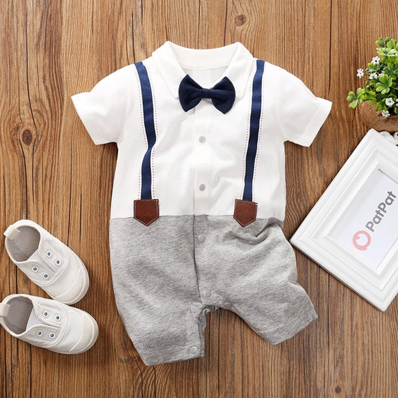Baby Boy Gentle Style Faux-two Romper