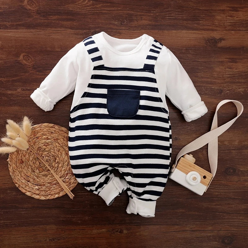 Baby Boy Stripe Formal Jumpsuit