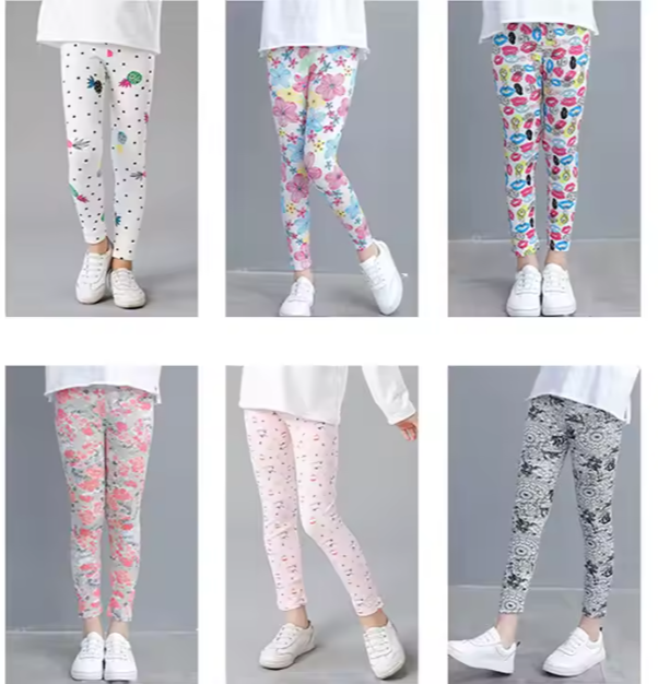 kid girl butterfly print stretch leggings